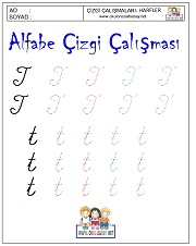 u harfi çizgi çalışması